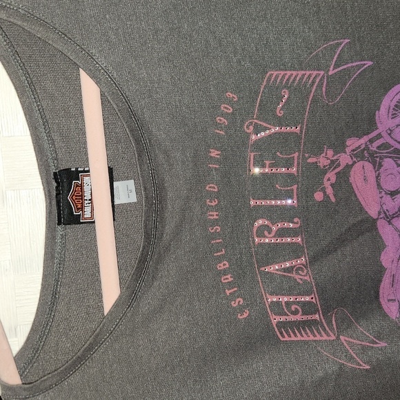 Harley-Davidson Womems sz M Gray Long Sleeve Shirt - Picture 2 of 2
